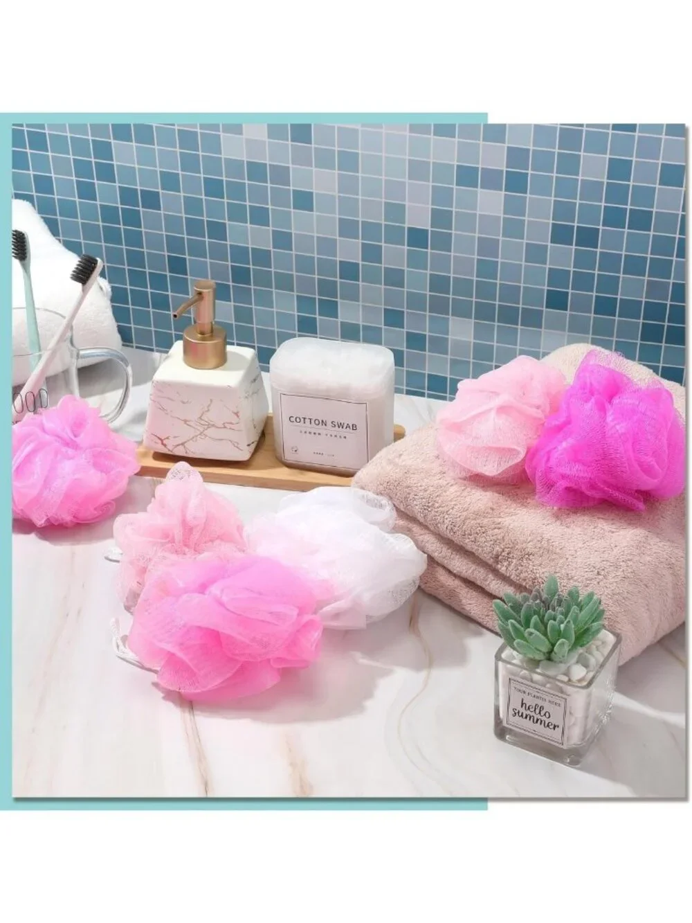 80 Pcs Pink Loofah Sponges Set - Travel Size Bath & Spa Essentials, Bulk Pack